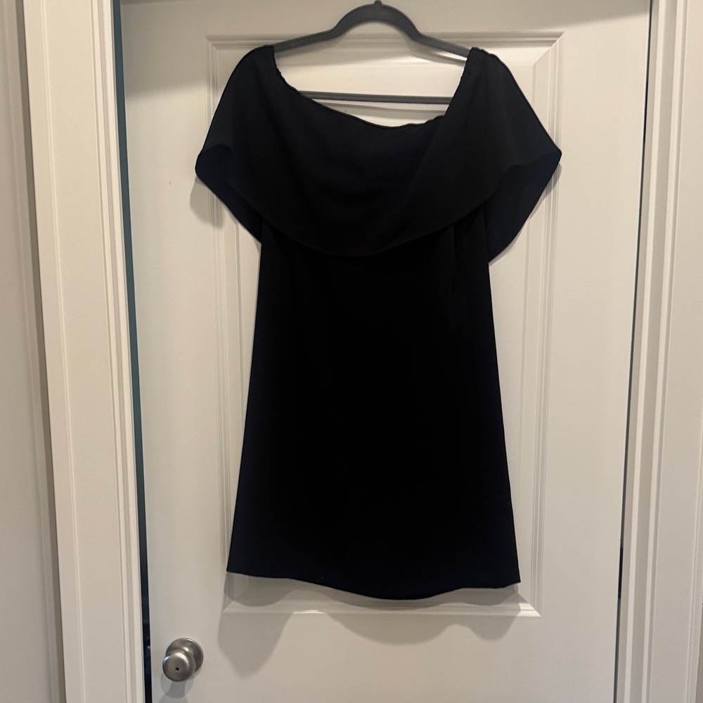 Charles Henry Black Off-Shoulder Dress